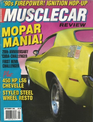 MUSCLE CAR REVIEW 1990 SEPT - GURNEY'S CUDAS, 2+2 HO, LORENZEN #28, LS6